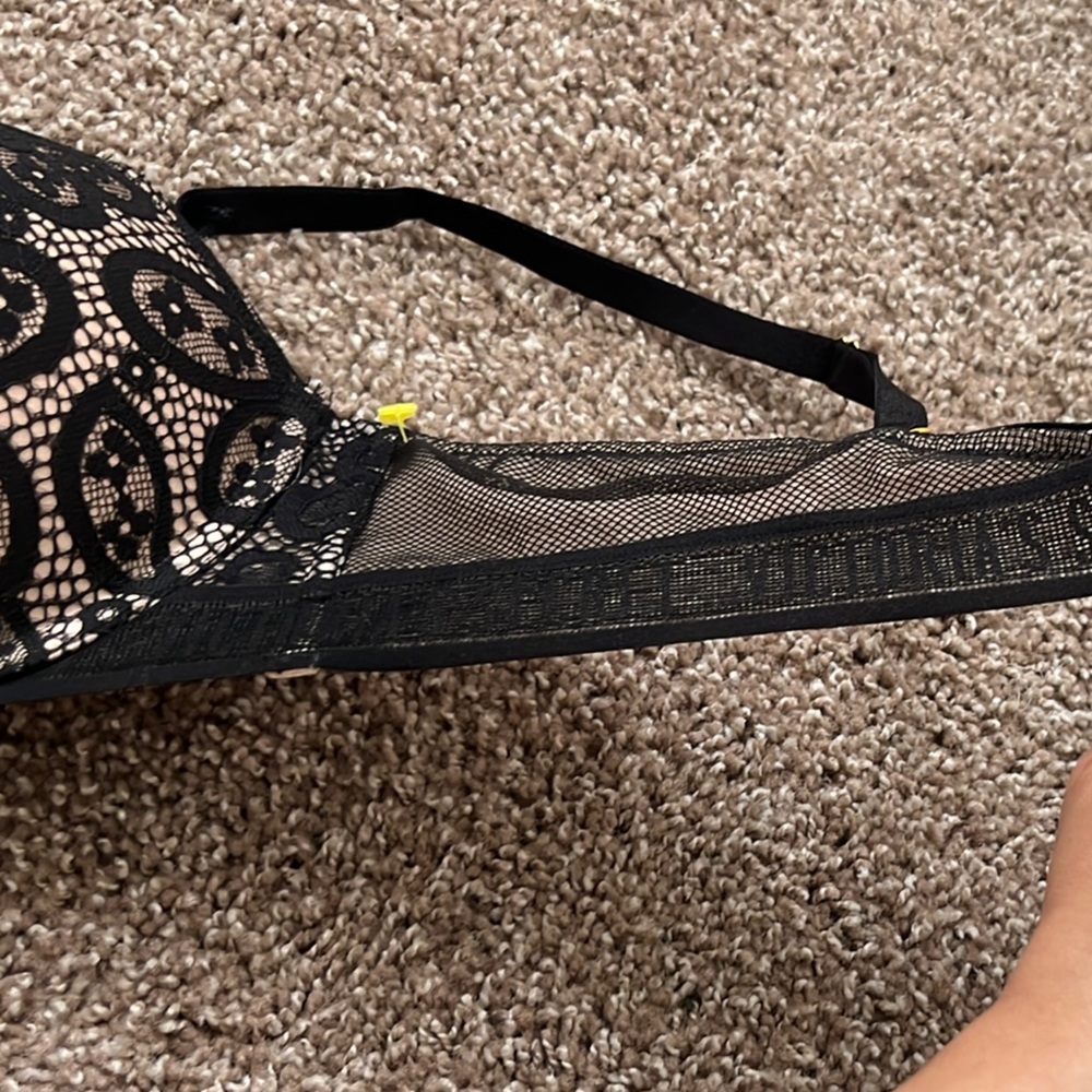 Victoria's Secret Black Satin Push-Up Bra